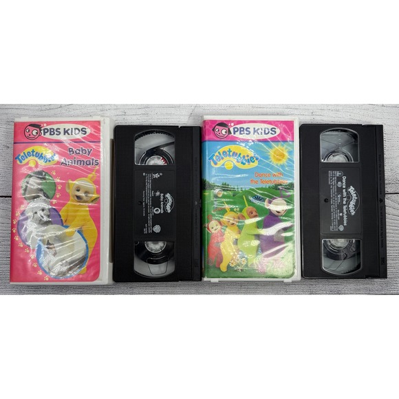 Teletubbies VHS Lot Baby Animals Dance With The Teletubbies PBS Kids Clamshell - Picture 3 of 3